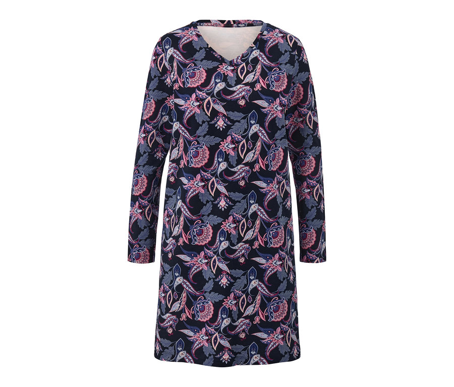 Chemise de nuit à manches longues avec un motif cachemire.