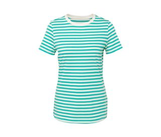 Turquoise-blanc à rayures