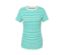 T-shirt basique turquoise et blanc à rayures.