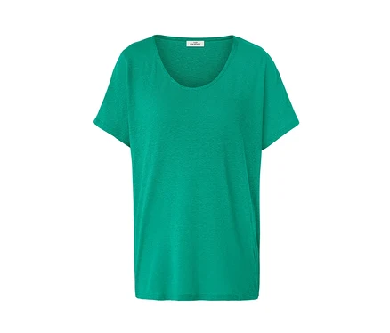 T-shirt en lin mélangé, aqua.