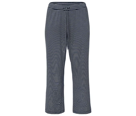 Pantalon avec des rayures horizontales bleues et blanches.