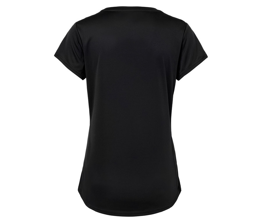 T-shirt noir à manches courtes, vue arrière.