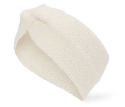 Bandeau en peluche teddy, blanc-crème
