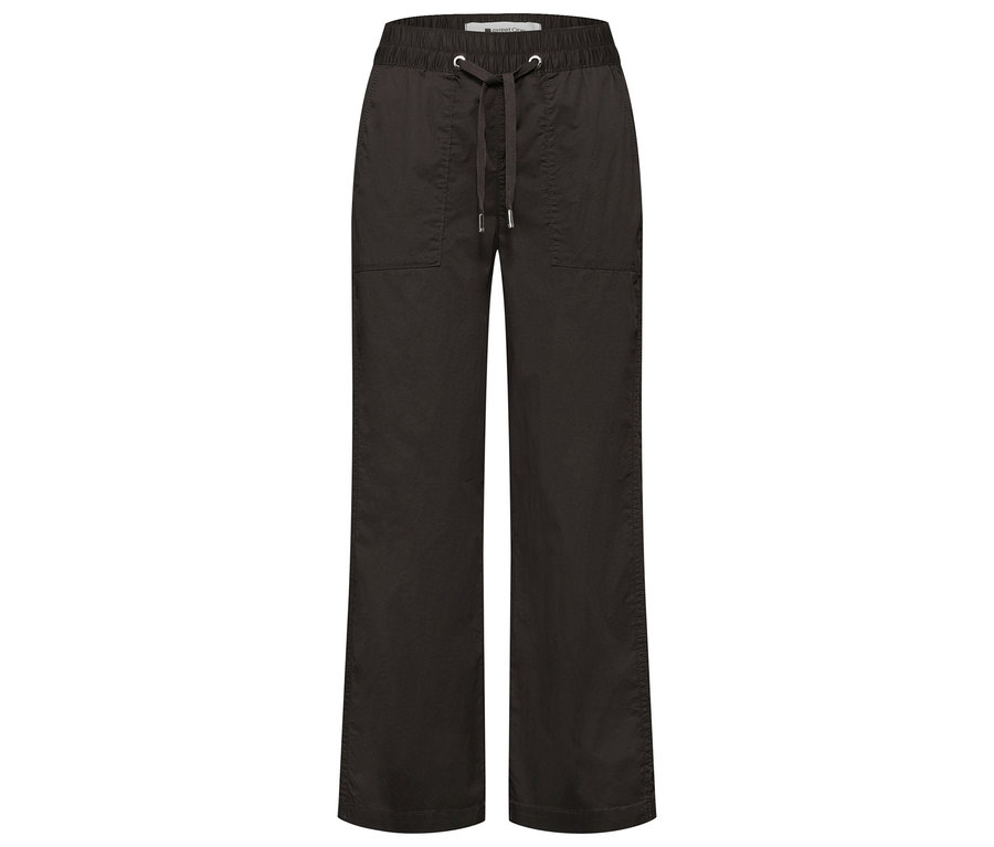 Le pantalon noir Street One Papertouch est posé sur un fond clair, avec cordon de serrage et poches.