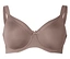 Soutien-gorge beige à armatures et bretelles, orné d'un petit nœud.