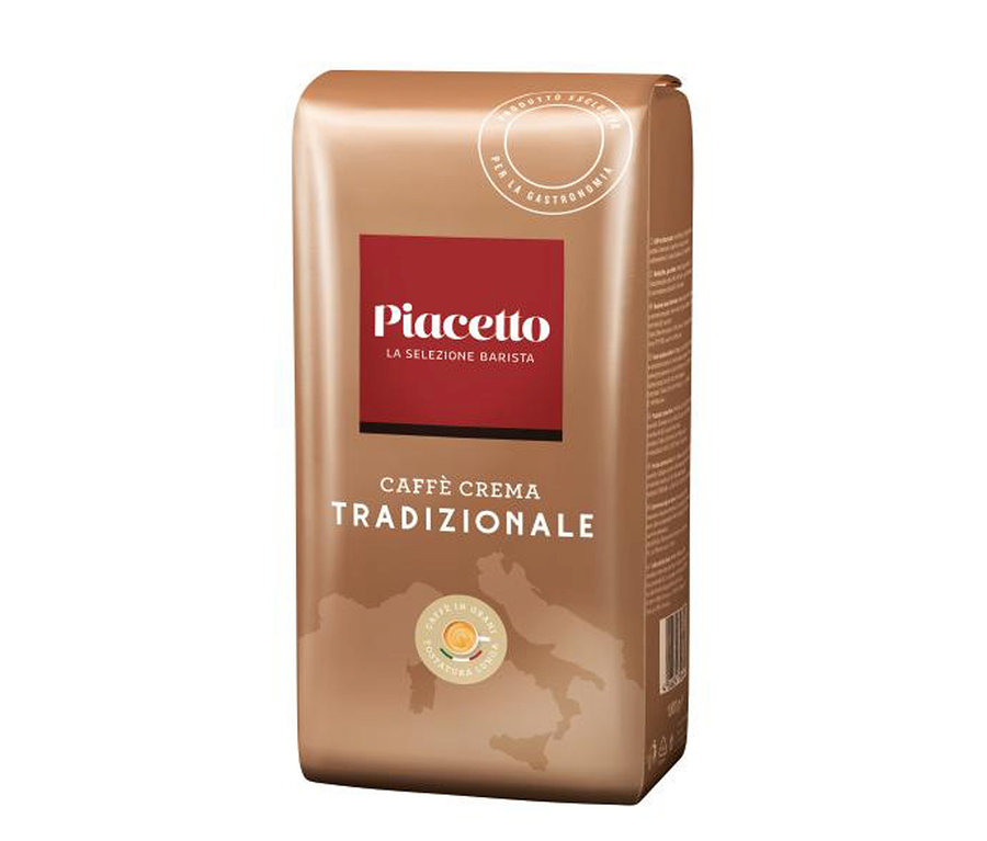 Un paquet de café en grains Piacetto Caffè Crema Tradizionale.