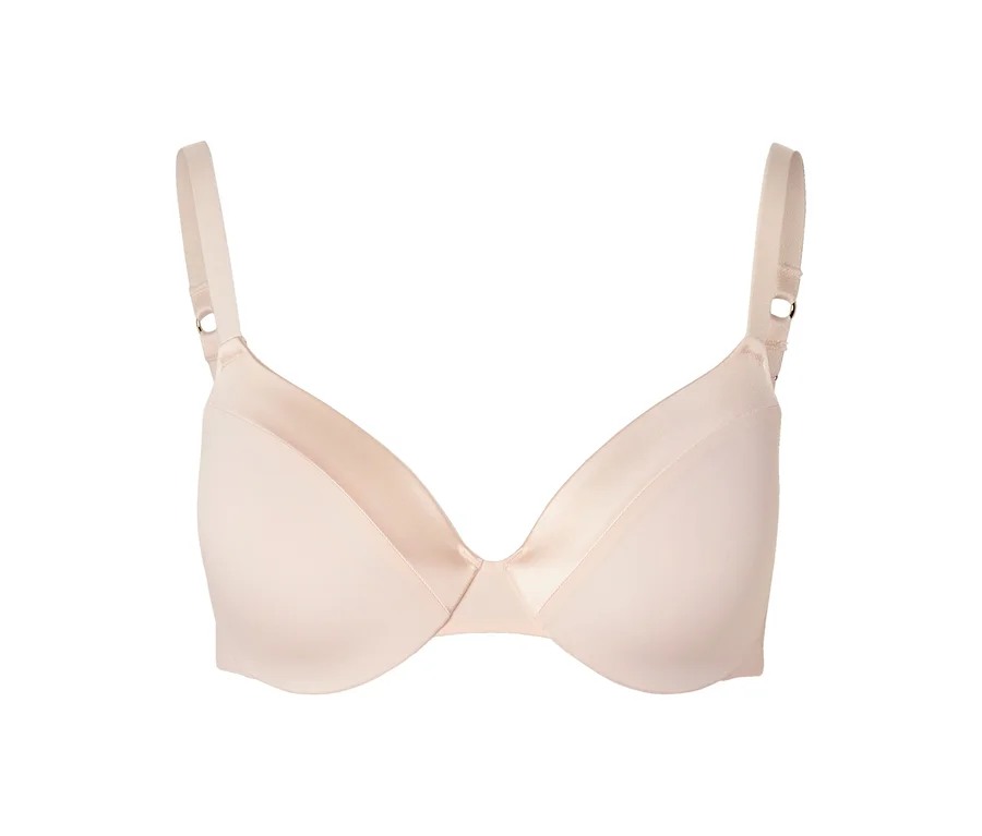 Soutien-gorge de couleur beige clair/chair, avec des bretelles réglables.