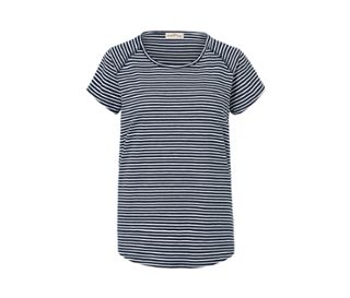 Bleu foncé et blanc à rayures