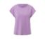 T-shirt de sport lilas à manches courtes et encolure ras du cou.
