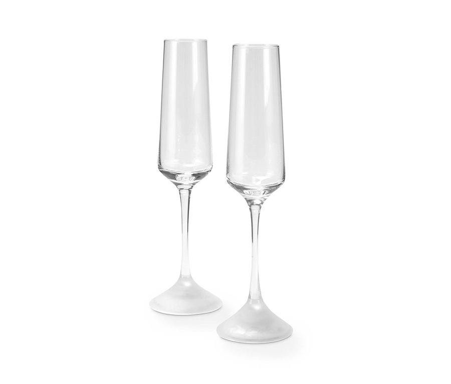 Deux verres de champagne à LED.