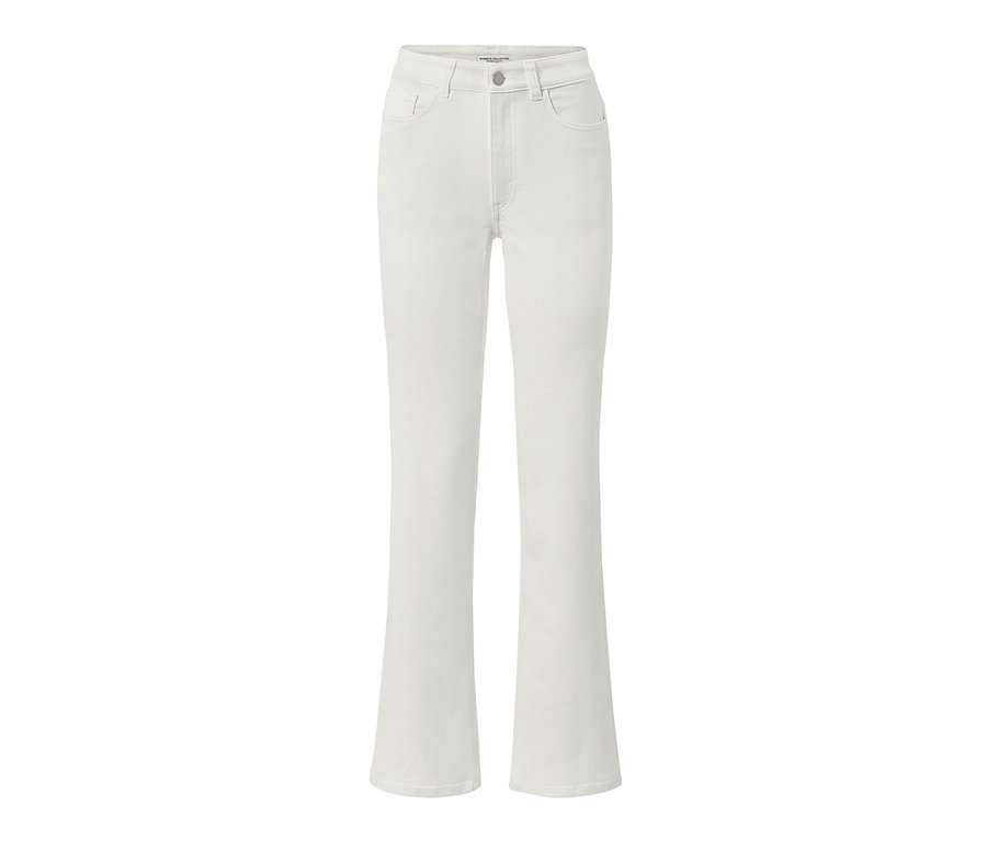 Jean bootcut blanc crème, coupe « Lou ».