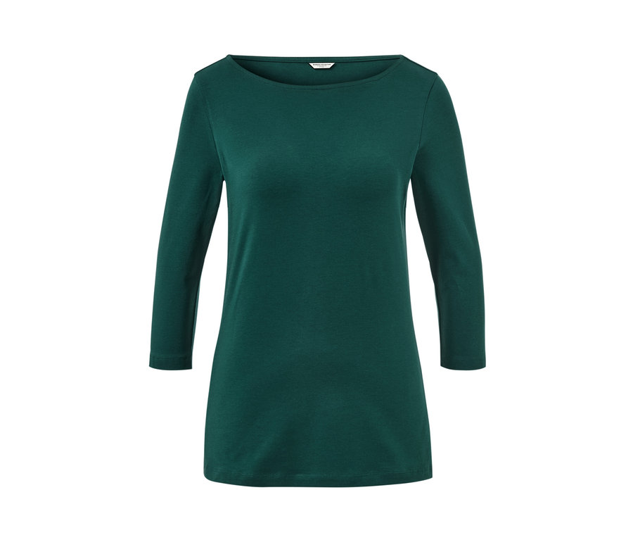 T-shirt manches 3/4 vert foncé.