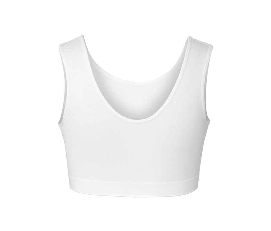 Gros plan d'une brassière seamless blanche.