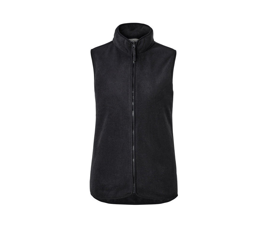 Veste polaire noire avec fermeture éclair.