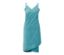Robe-drap de bain turquoise à bretelles.