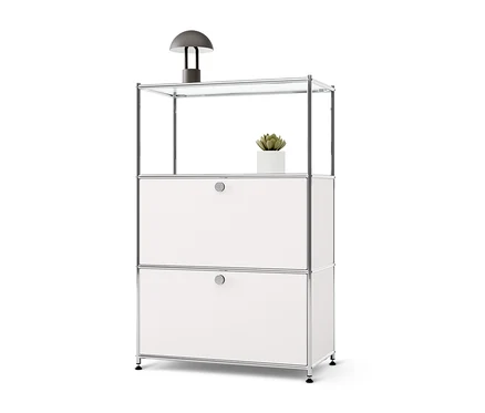 Commode en métal blanche « CN3 » à 2 abattants.