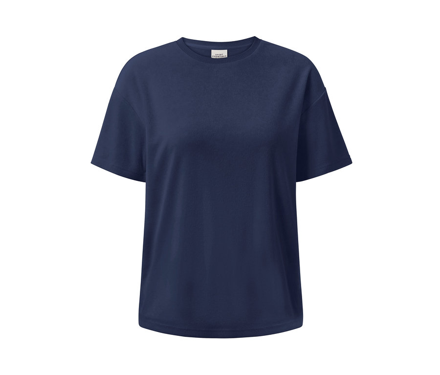 T-shirt de sport en tissu éponge bleu marine.