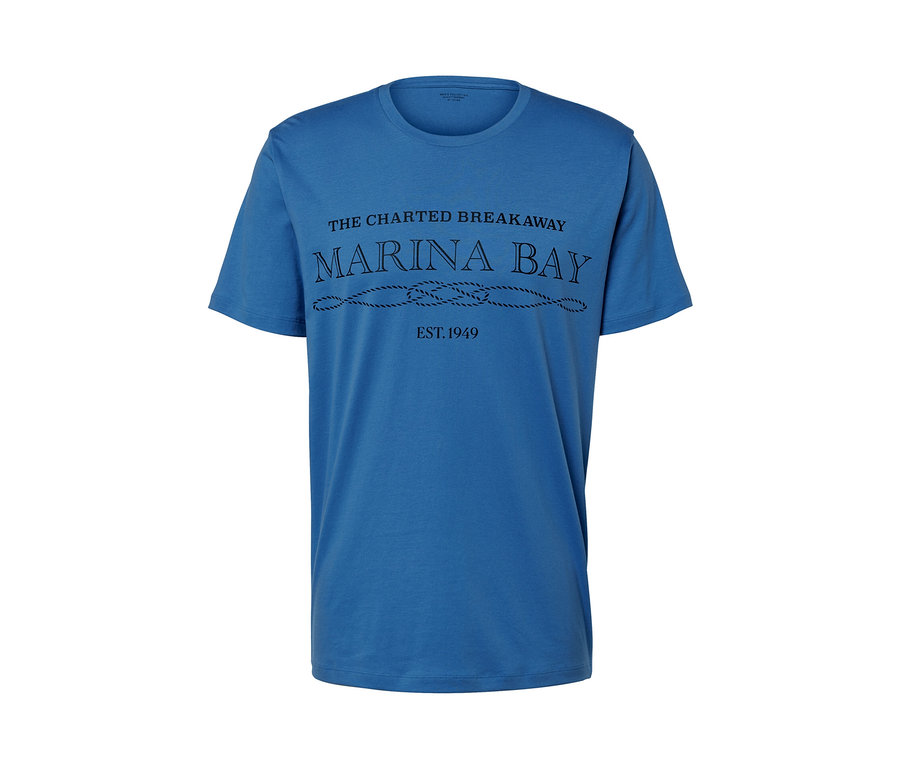 T-shirt bleu avec l'inscription MARINA BAY.