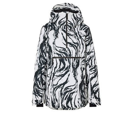 Veste de ski avec demi-fermeture éclair, noir/blanc