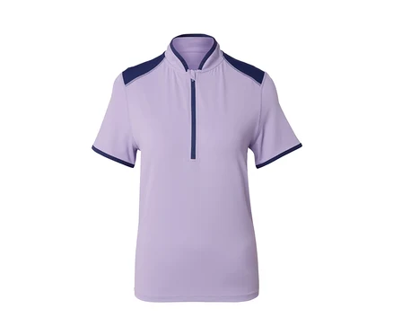 T-shirt de cyclisme violet à manches courtes.