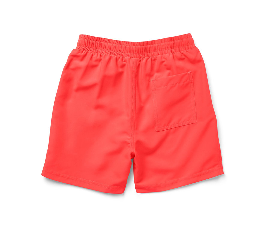 Short de bain enfant rouge avec poche arrière.