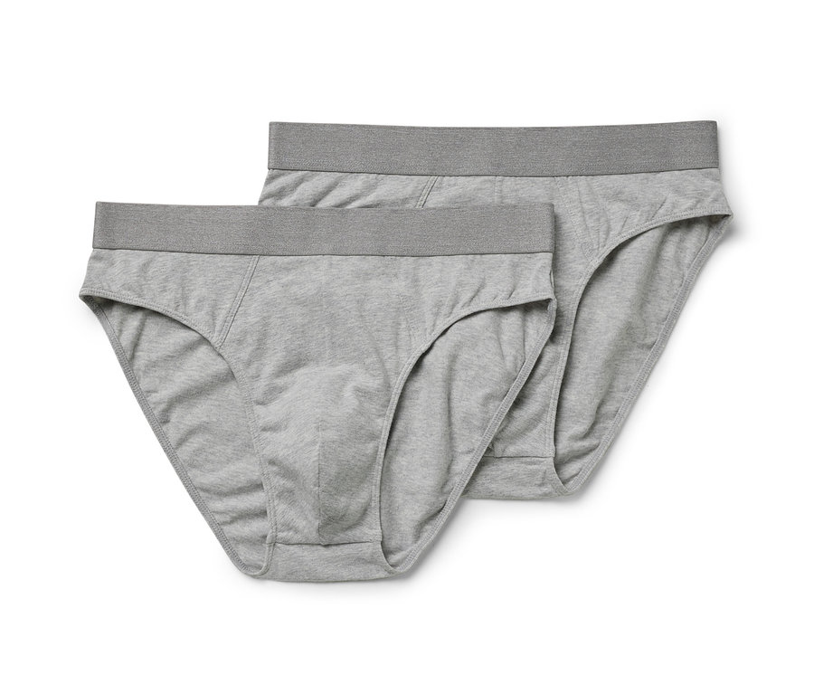 Deux slips gris pour hommes, 4 slips
