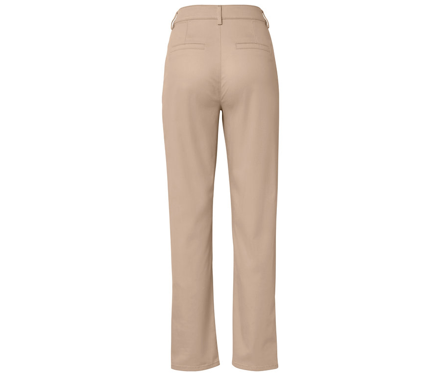 Pantalon en tissu beige vu de dos.
