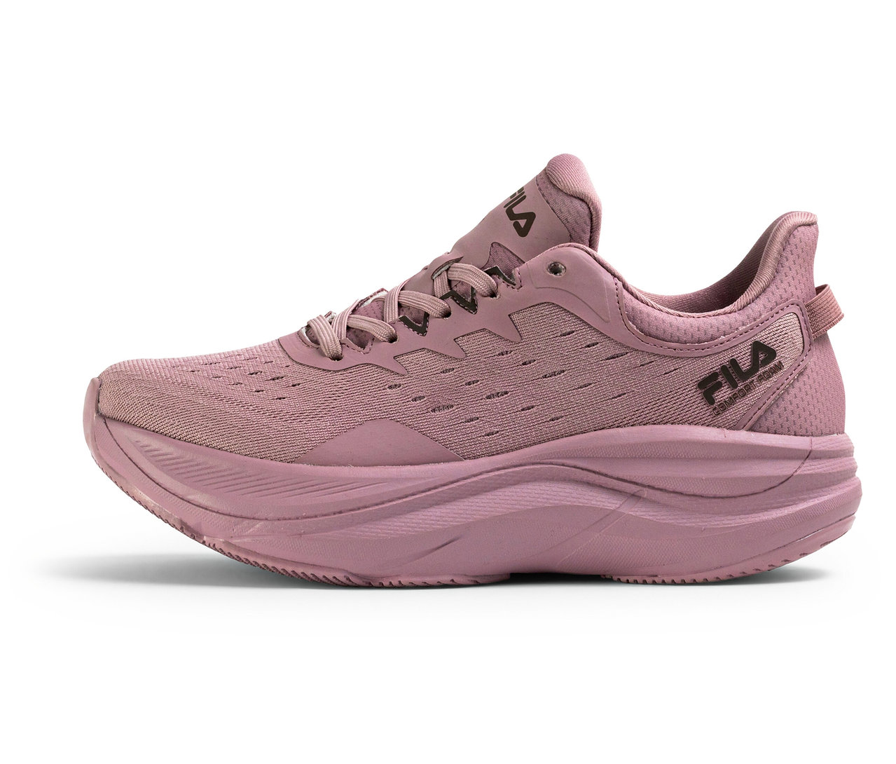 Une basket FILA Retron pour femmes, couleur mauve shadow, photographiée de profil.