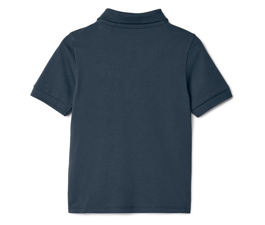 Vue arrière d'un polo bleu marine.