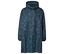 Poncho de pluie bleu-vert à fleurs avec capuche.