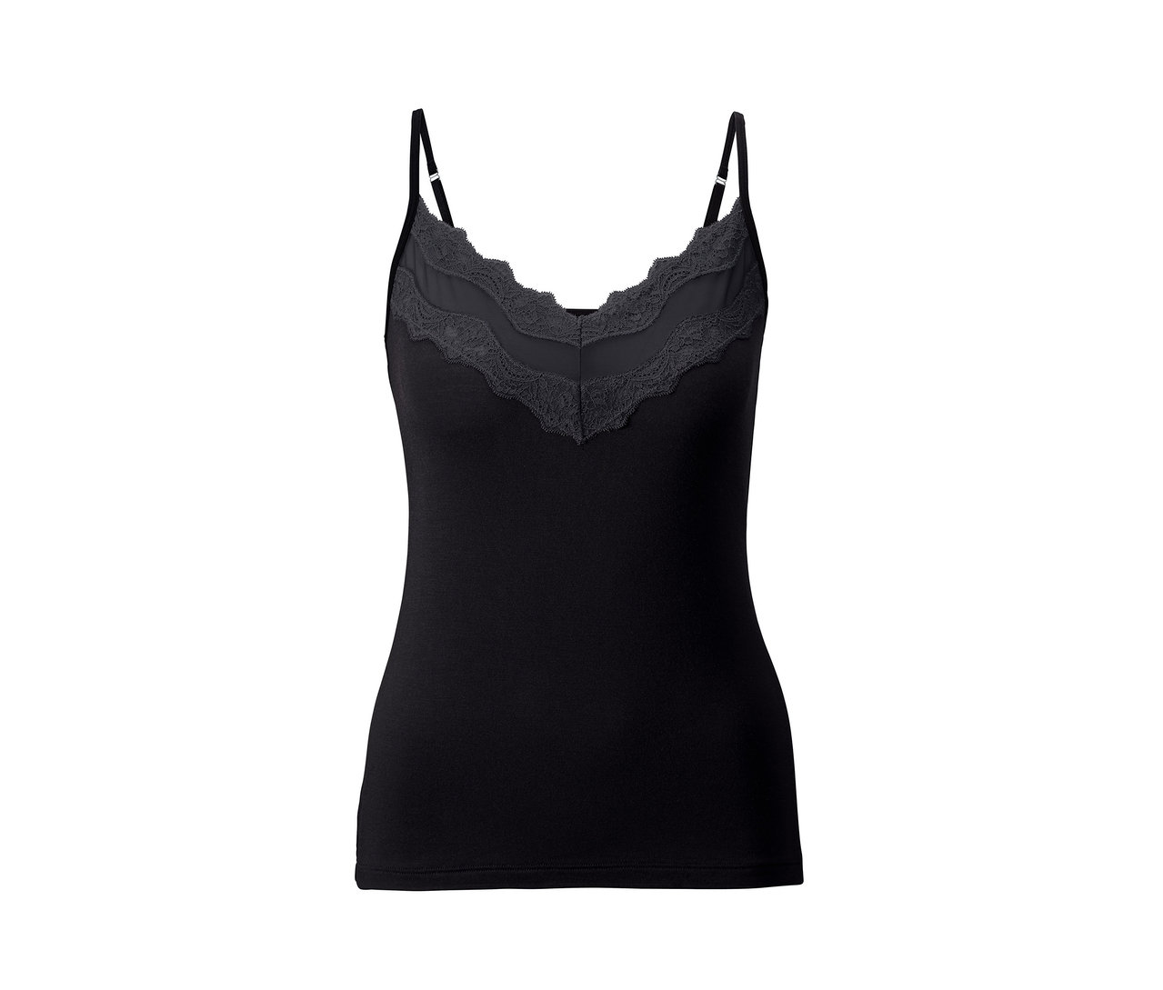 Débardeur noir avec dentelle.