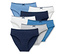 1x bleu, 1x gris chiné, 1x bleu-blanc à rayures, 2x blanc, 2x bleu foncé