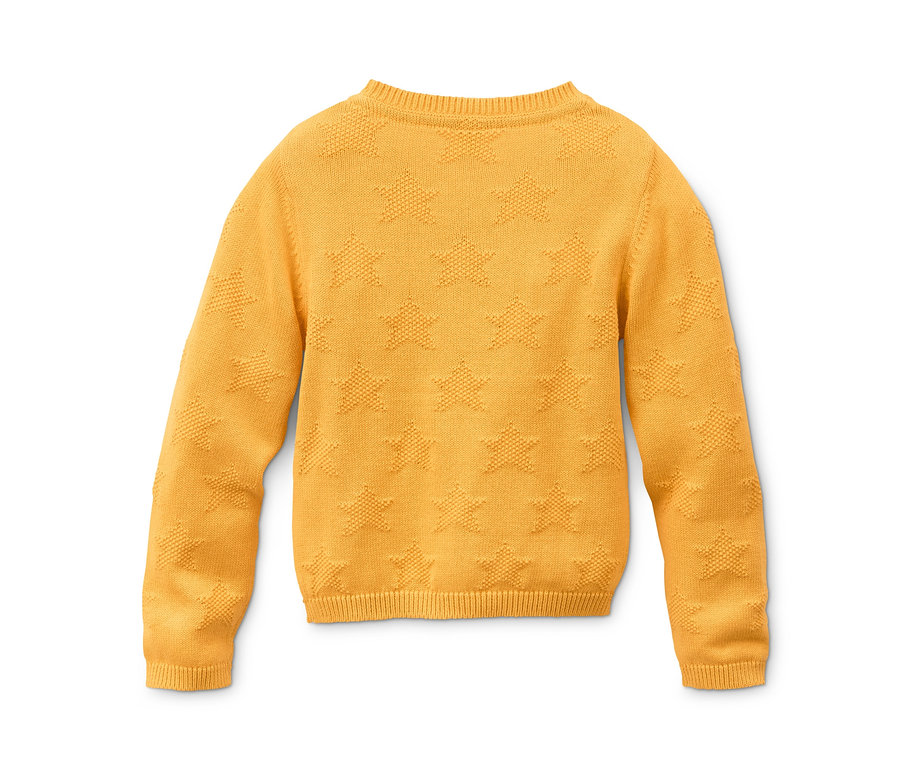 Jaquette en coton bio jaune avec des étoiles sur fond blanc.