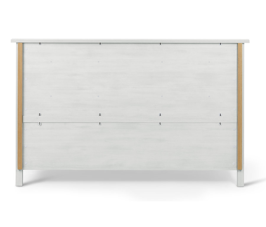 Détail de l'arrière d'un lit avec tête de lit rembourrée, d'environ 180 x 200 cm.