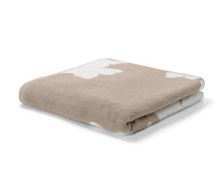 Beige avec des fleurs blanches