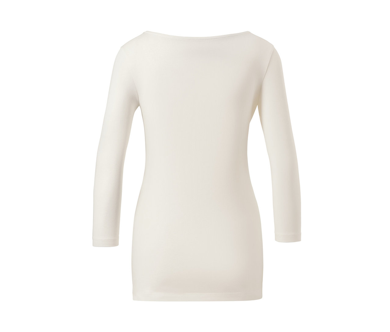 T-shirt blanc à manches trois quarts.