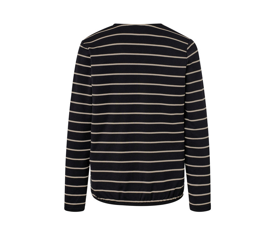 Vue arrière de la blouse rayée en modal mélangé.