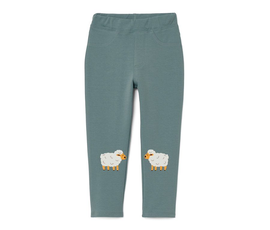 Tregging pour tout-petits bleu-vert avec motif mouton.