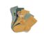 Gros plan de cinq paires de chaussettes pour enfant, vert/jaune.