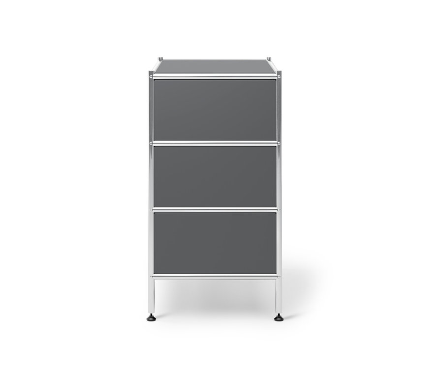 Commode en métal gris « CN3 » avec 3 tiroirs.