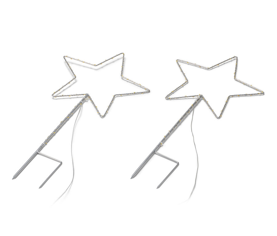 Deux grands piquets de terre à LED « étoile ».