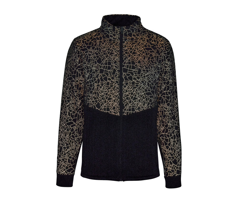 Veste thermique noire à motif.
