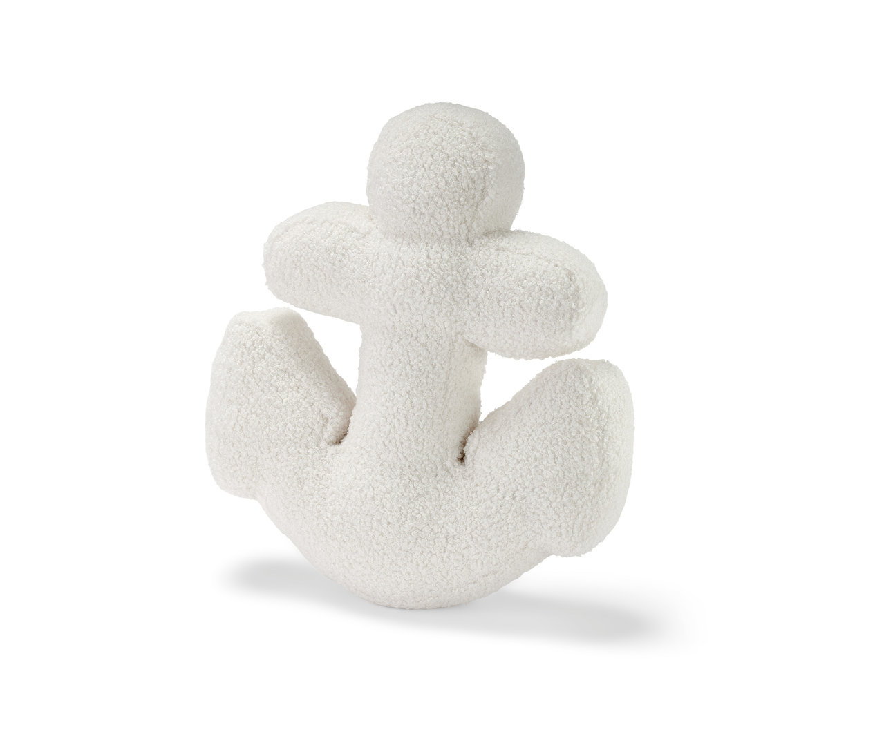 Coussin décoratif blanc «
Ancre
» sur fond blanc.