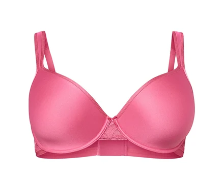 Soutien-gorge Spacer rose sur fond blanc.