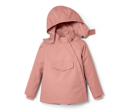 Veste de pluie thermique rose pour tout petit avec capuche.