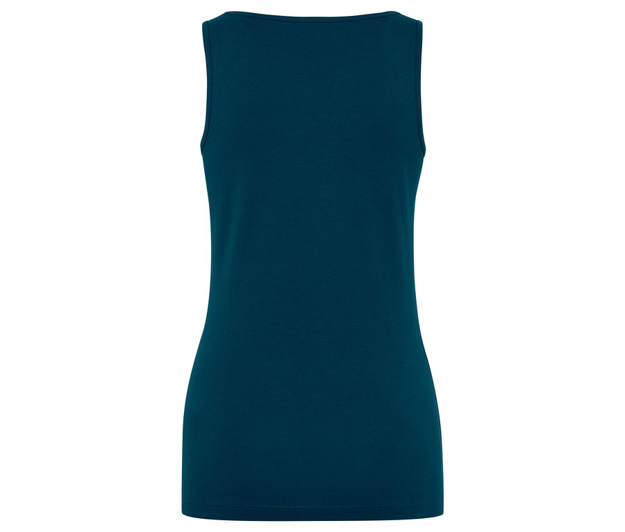 Débardeur bleu marine à encolure carrée, vue arrière.