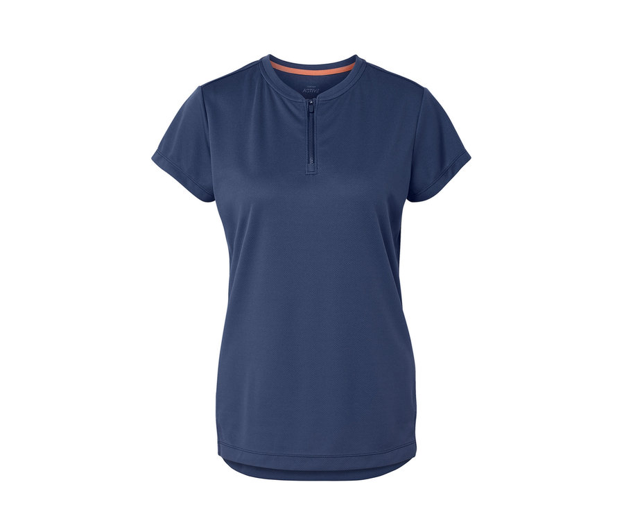 T-shirt de sport bleu marine à demi fermeture éclair.