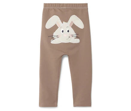 Leggings marron avec application de lapin.