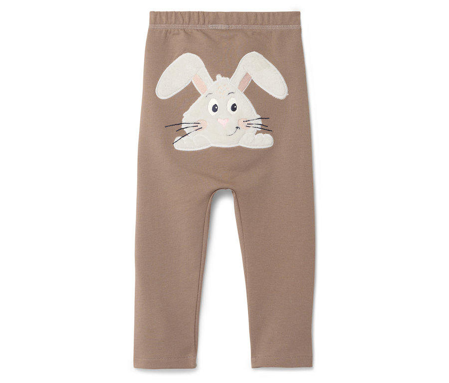 Leggings marron avec application de lapin.