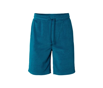 Short en tissu éponge pétrole.